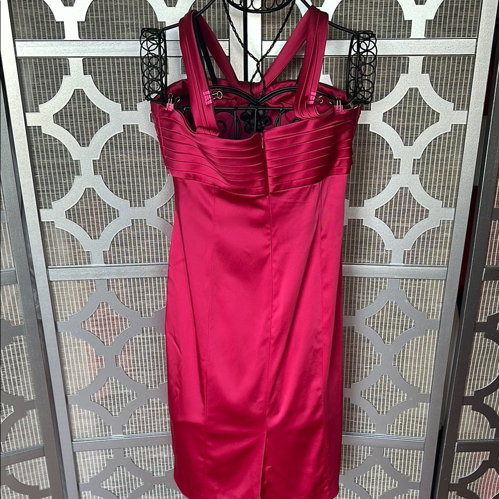 Calvin Klein Pink Satin Sheath Dress - Picture 6 of 9